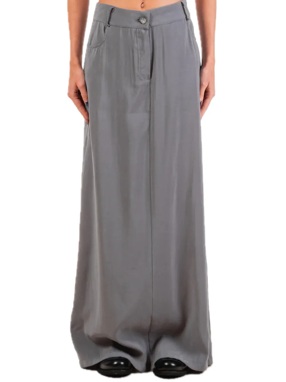 Long Skirt with Pockets - Grey